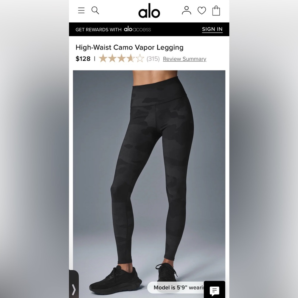 ALO Yoga Black Camo Leggings